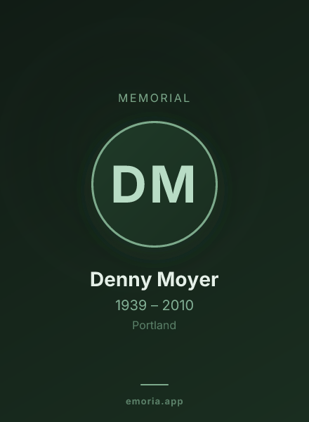 Memorial portrait of Denny Moyer