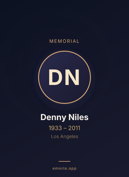 Memorial portrait of Denny Niles