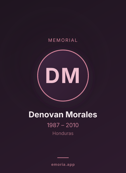 Memorial portrait of Denovan Morales