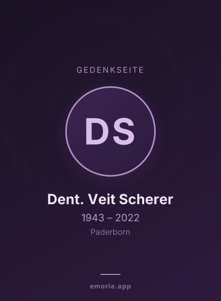Gedenkportrait von Dr. med. Dent. Veit Scherer