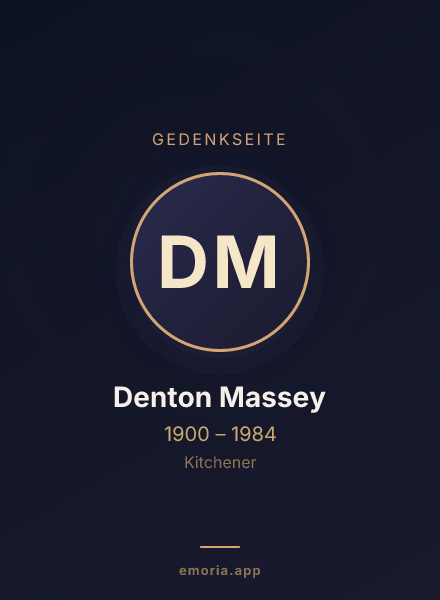 Gedenkportrait von Denton Massey