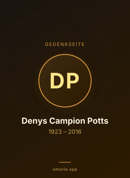 Gedenkportrait von Denys Campion Potts