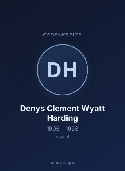 Gedenkportrait von Denys Clement Wyatt Harding