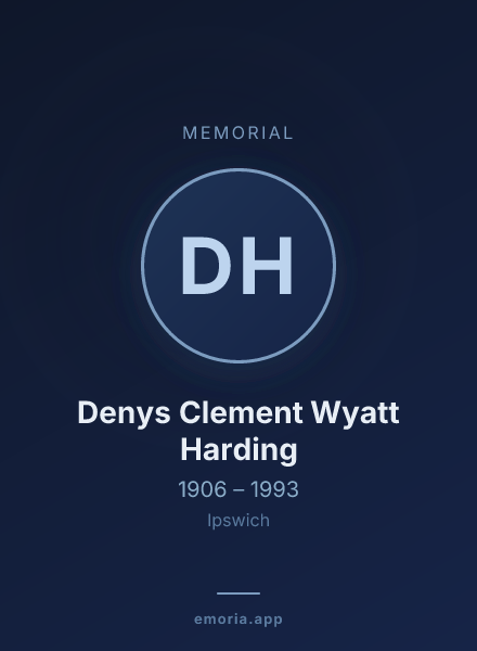 Memorial portrait of Denys Clement Wyatt Harding