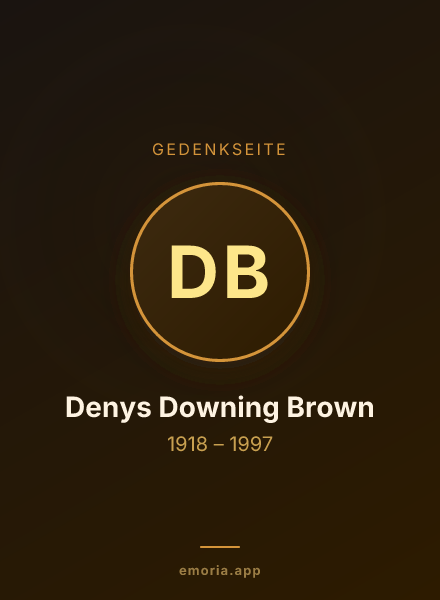 Gedenkportrait von Denys Downing Brown
