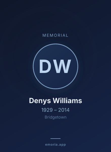 Memorial portrait of Denys Williams