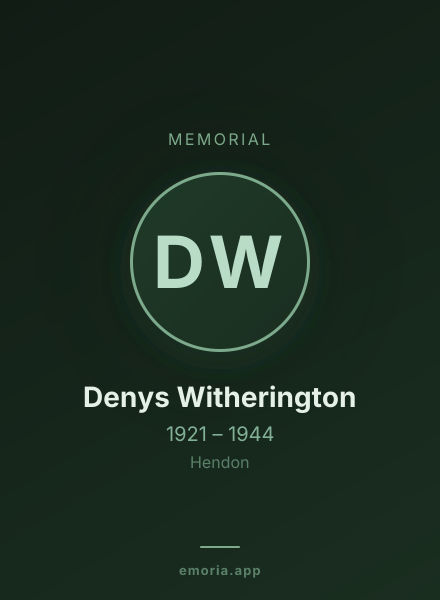 Memorial portrait of Denys Witherington