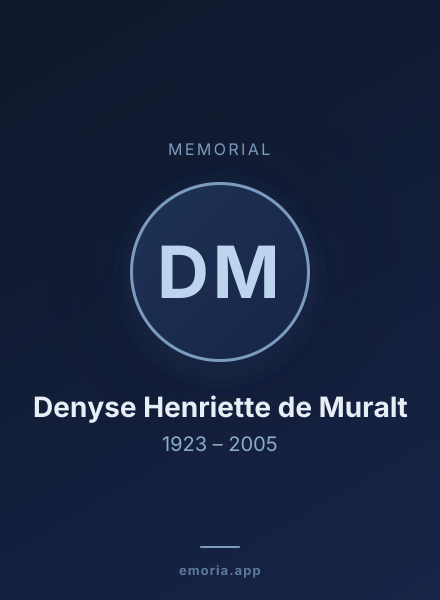Memorial portrait of Denyse Henriette de Muralt