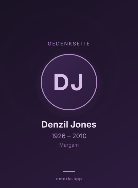 Gedenkportrait von Denzil Jones