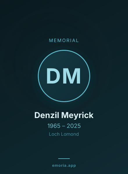 Memorial portrait of Denzil Meyrick