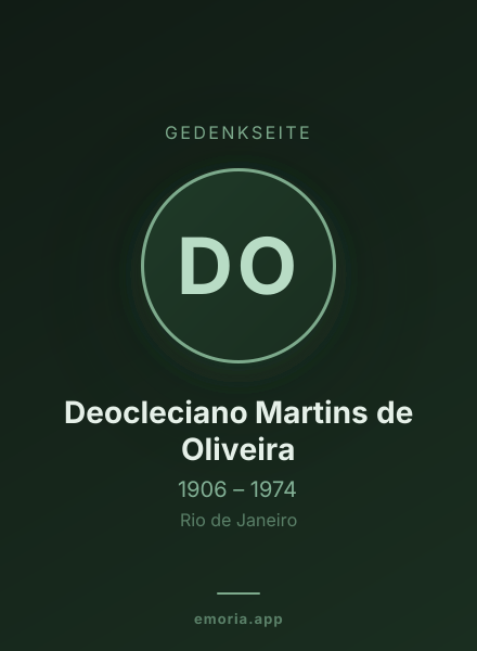 Gedenkportrait von Deocleciano Martins de Oliveira