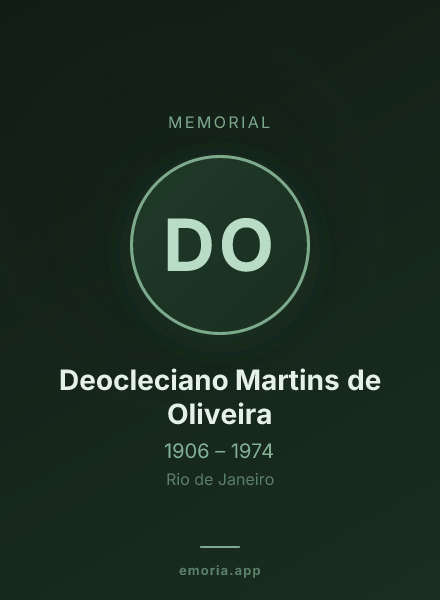 Memorial portrait of Deocleciano Martins de Oliveira