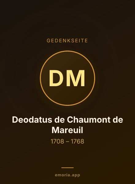 Gedenkportrait von Deodatus de Chaumont de Mareuil
