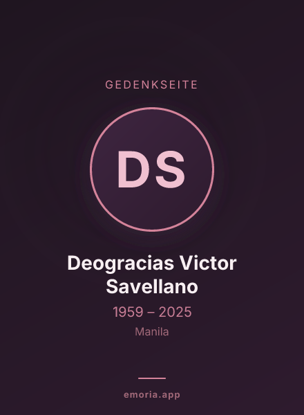 Gedenkportrait von Deogracias Victor Savellano