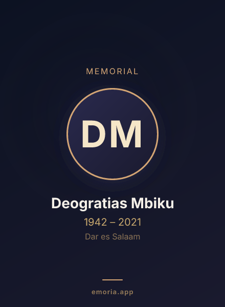 Memorial portrait of Deogratias Mbiku