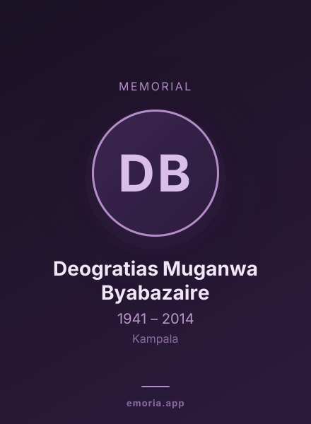 Memorial portrait of Deogratias Muganwa Byabazaire