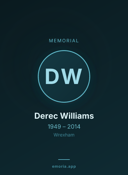 Memorial portrait of Derec Williams