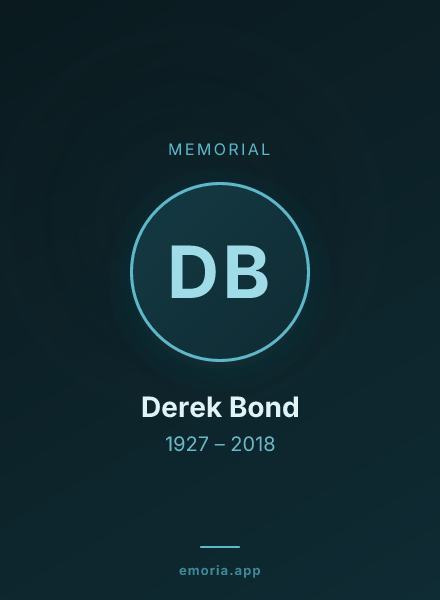 Memorial portrait of Derek Bond
