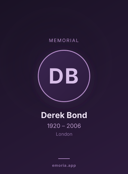 Memorial portrait of Derek Bond