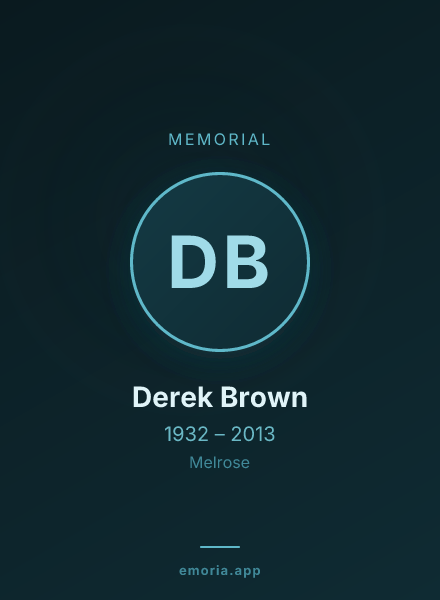 Memorial portrait of Derek Brown