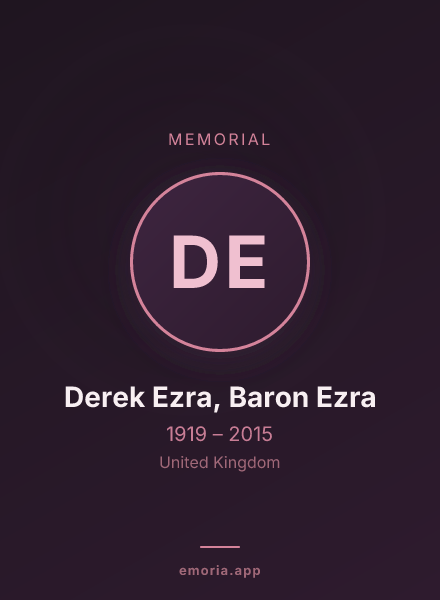 Memorial portrait of Derek Ezra, Baron Ezra