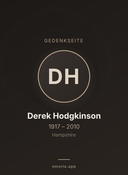 Gedenkportrait von Derek Hodgkinson