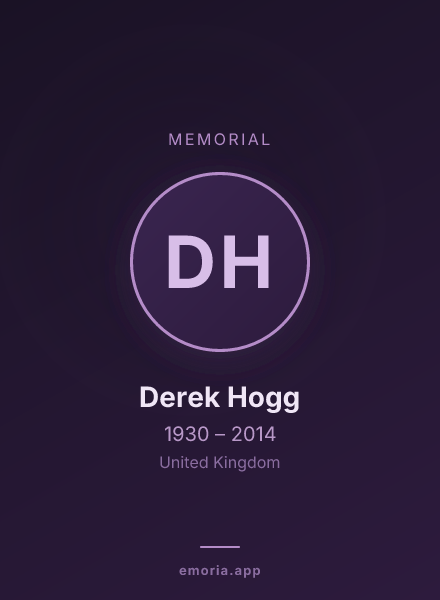 Memorial portrait of Derek Hogg