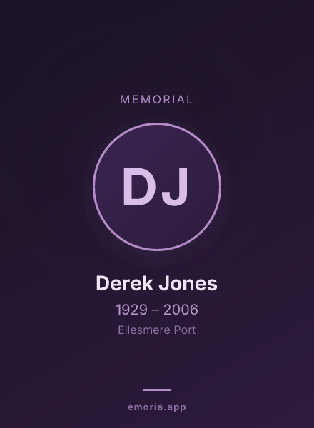 Memorial portrait of Derek Jones