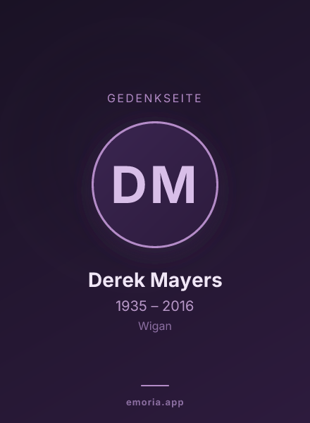 Gedenkportrait von Derek Mayers
