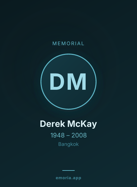Memorial portrait of Derek McKay