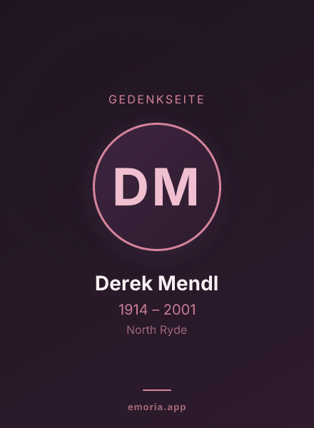 Gedenkportrait von Derek Mendl