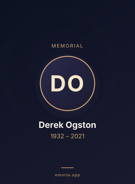 Memorial portrait of Derek Ogston
