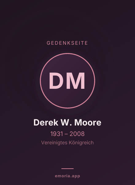 Gedenkportrait von Derek W. Moore