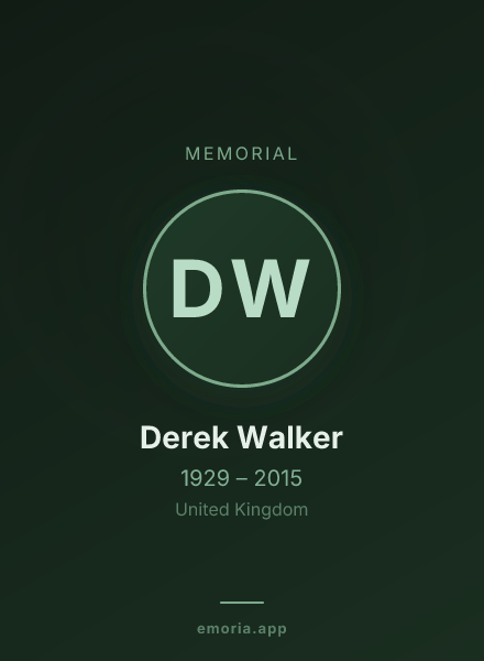 Memorial portrait of Derek Walker