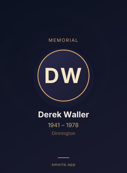 Memorial portrait of Derek Waller