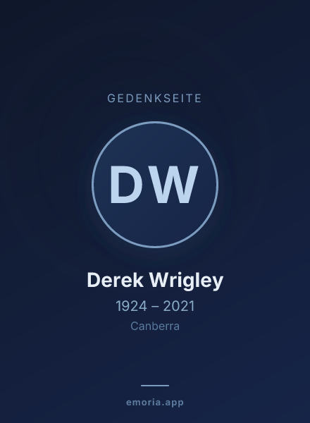 Gedenkportrait von Derek Wrigley
