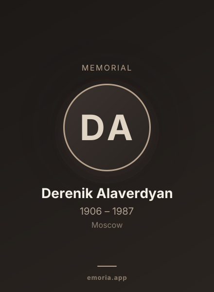 Memorial portrait of Derenik Alaverdyan