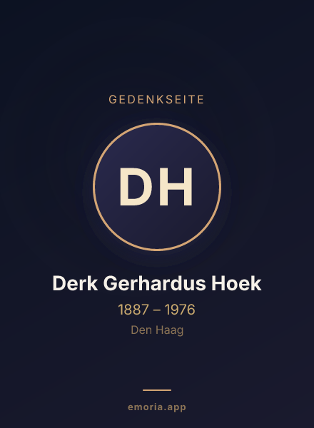 Gedenkportrait von Derk Gerhardus Hoek