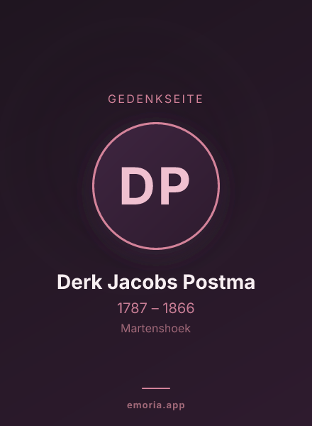 Gedenkportrait von Derk Jacobs Postma