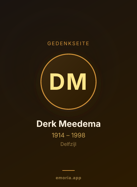 Gedenkportrait von Derk Meedema