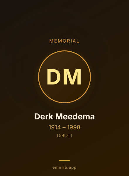 Memorial portrait of Derk Meedema