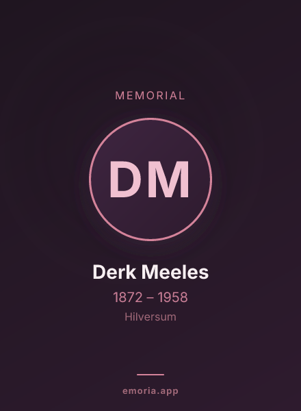 Memorial portrait of Derk Meeles