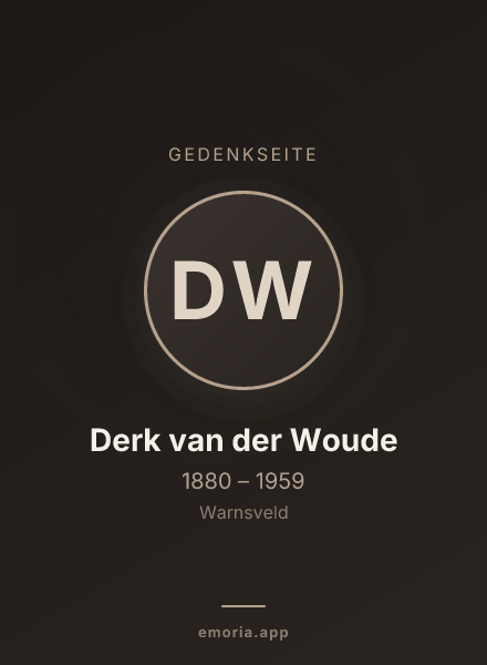 Gedenkportrait von Derk van der Woude