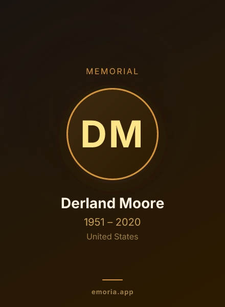 Memorial portrait of Derland Moore