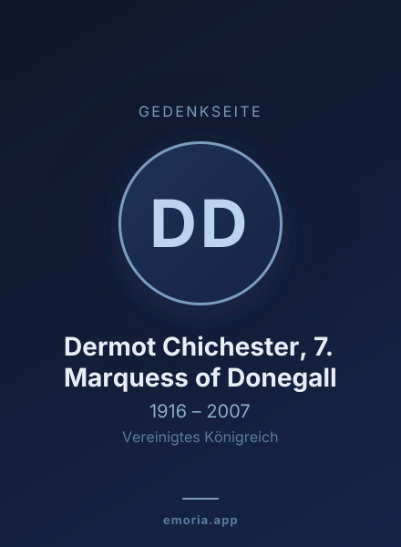 Gedenkportrait von Dermot Chichester, 7. Marquess of Donegall