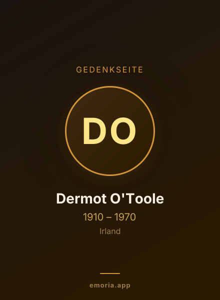 Gedenkportrait von Dermot O'Toole