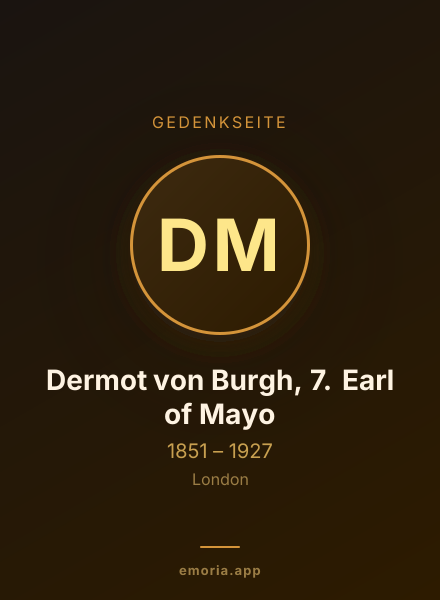 Gedenkportrait von Dermot von Burgh, 7. Earl of Mayo