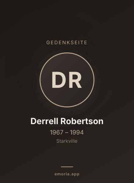 Gedenkportrait von Derrell Robertson