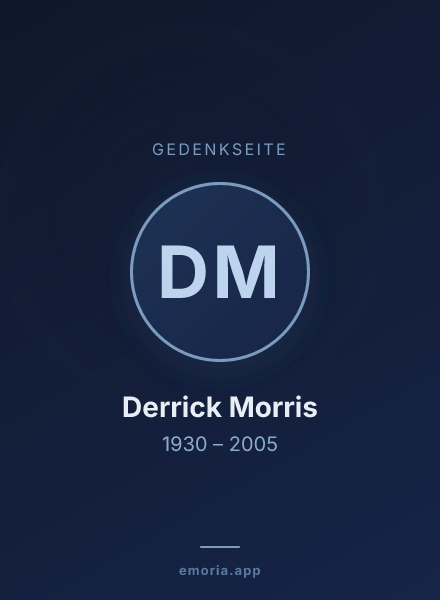 Gedenkportrait von Derrick Morris