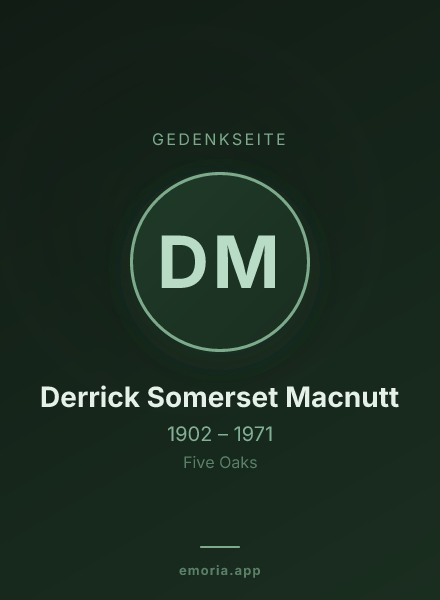 Gedenkportrait von Derrick Somerset Macnutt